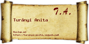 Turányi Anita névjegykártya